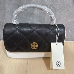 (NWT) Tory Burch Willa Mini Top handle crossbody bag black 167621